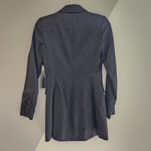 NWT Bisou Bisou Michele Bohbot long line jaquard blazer XS - Picture 2 of 7